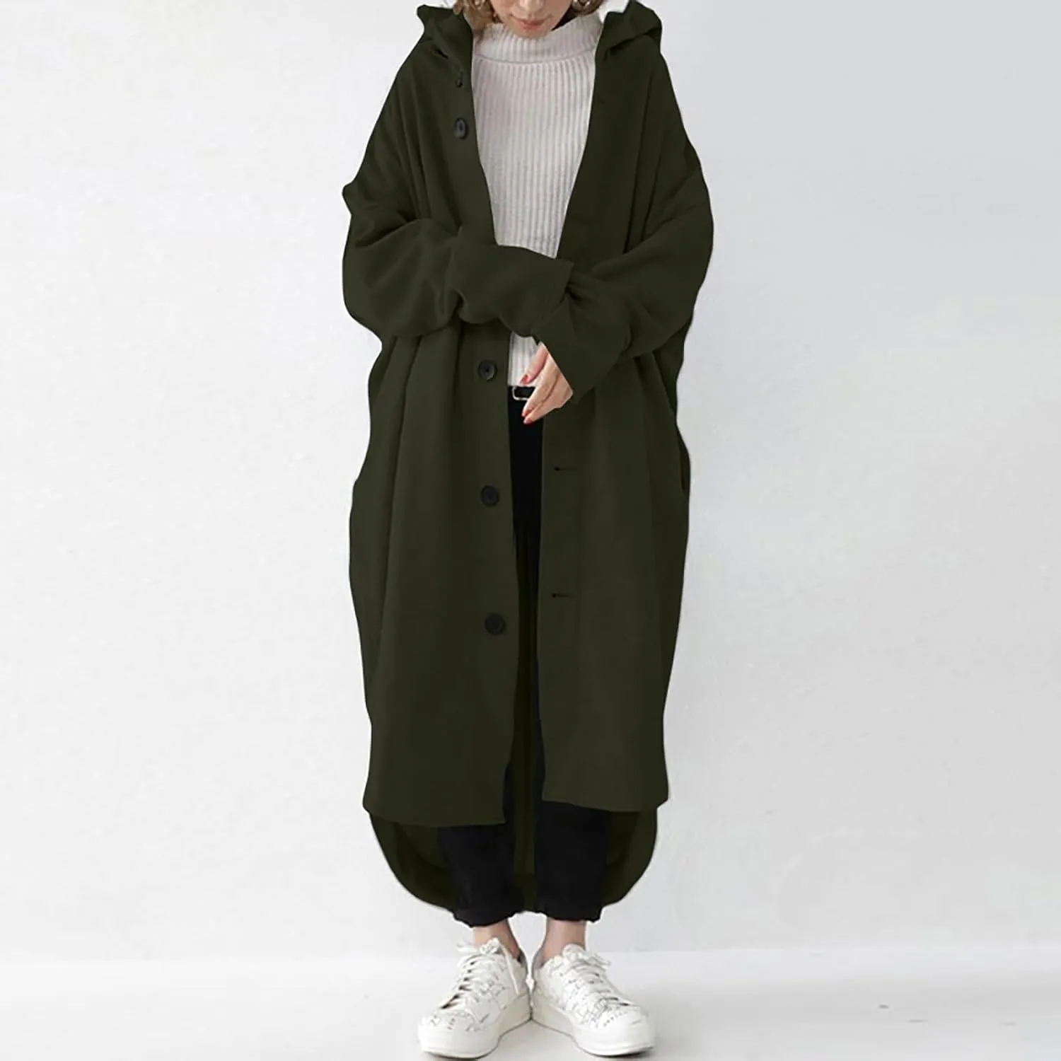 SHAOBGE Light Jackets for Women plus Women'S Fashion Casual Loose Solid Color Hooded Long Pocket Long Sleeve Tall Women's