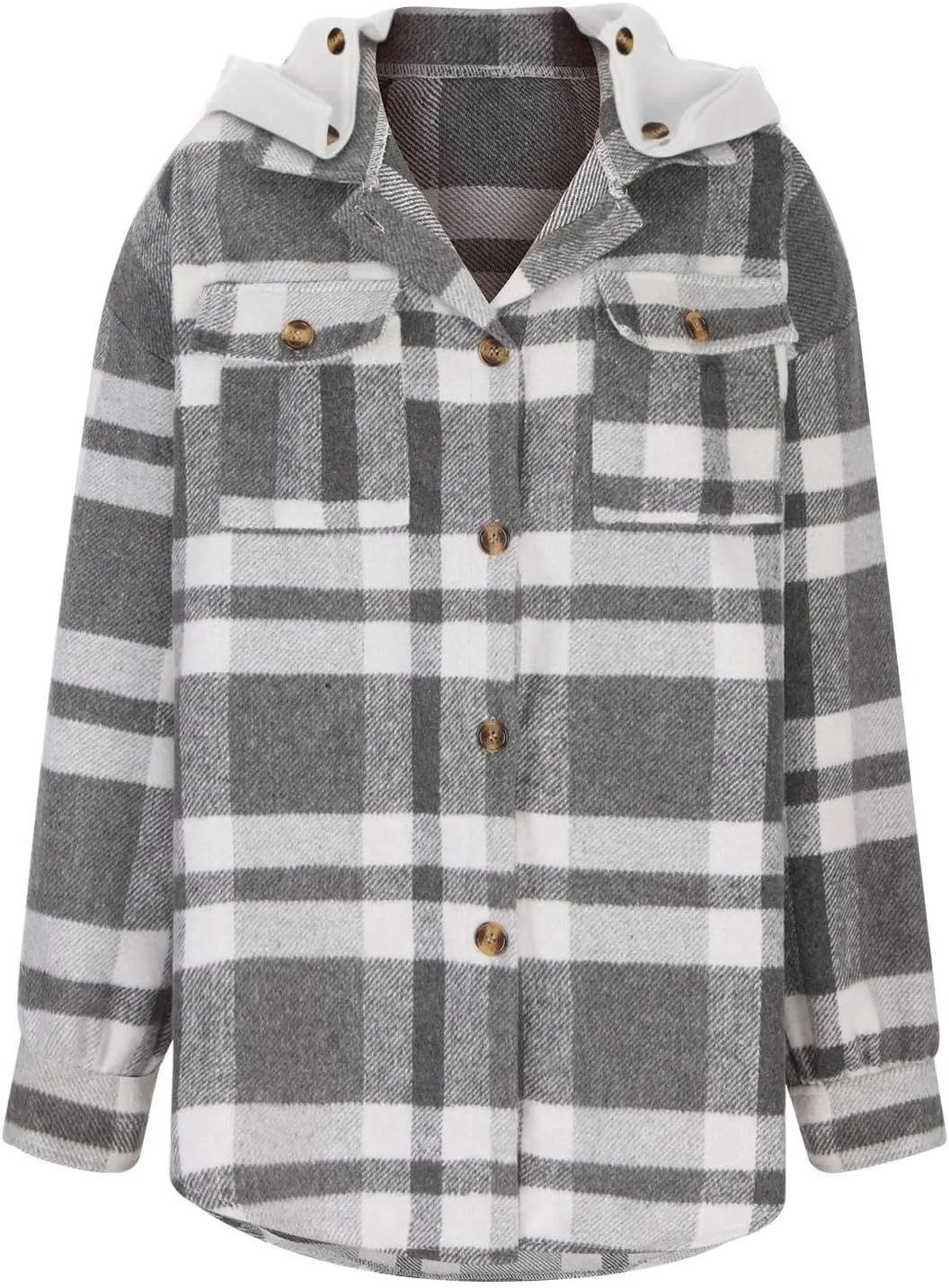 SHAOBGE Womens Plaid Shacket Fall Jacket Fleece Lined Button Down Peacoats Plaid Lapel Casual Coats Y2K Shirt Jackets 2023