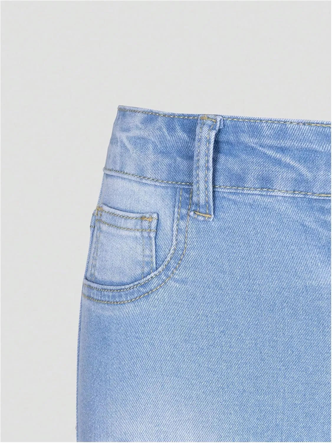 SHENHE Girl's Bell Bottom Flare Leg Jeans Bowknot Raw Hem Denim Pants Casual Jean Pants