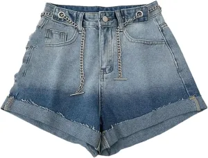 Shorts Student Denim Shorts Fashion Women Gradient Color Jeans Hot Pants Rhinestone Jeans
