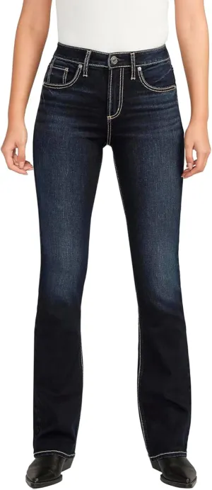Silver Jeans Co. Women's Avery High Rise Curvy Fit Slim Bootcut Jeans-Legacy