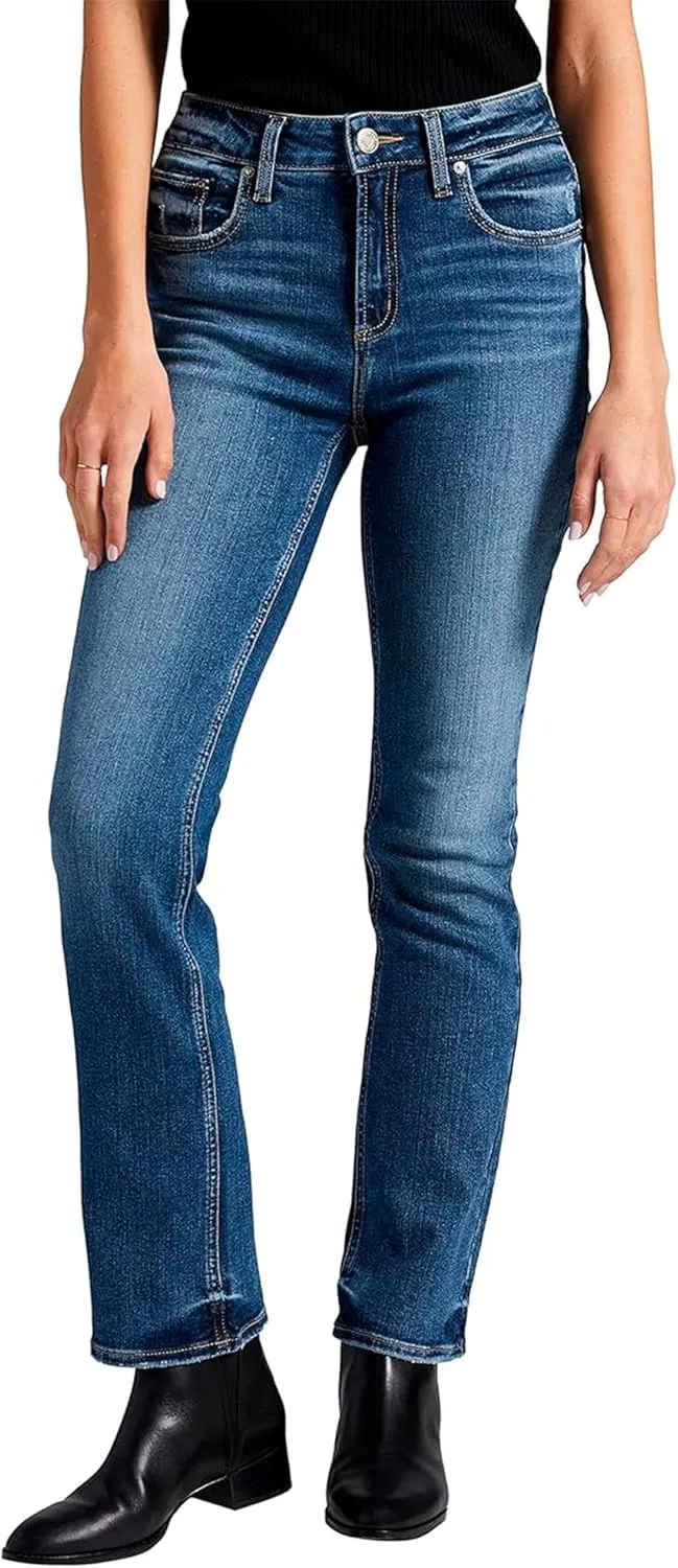 Silver Jeans Co. Women's Avery High Rise Curvy Fit Slim Bootcut Jeans-Legacy