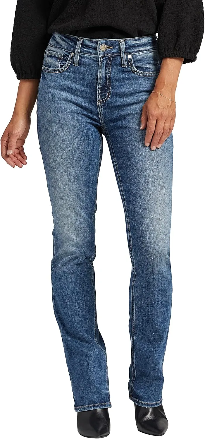 Silver Jeans Co. Women's Avery High Rise Curvy Fit Slim Bootcut Jeans-Legacy