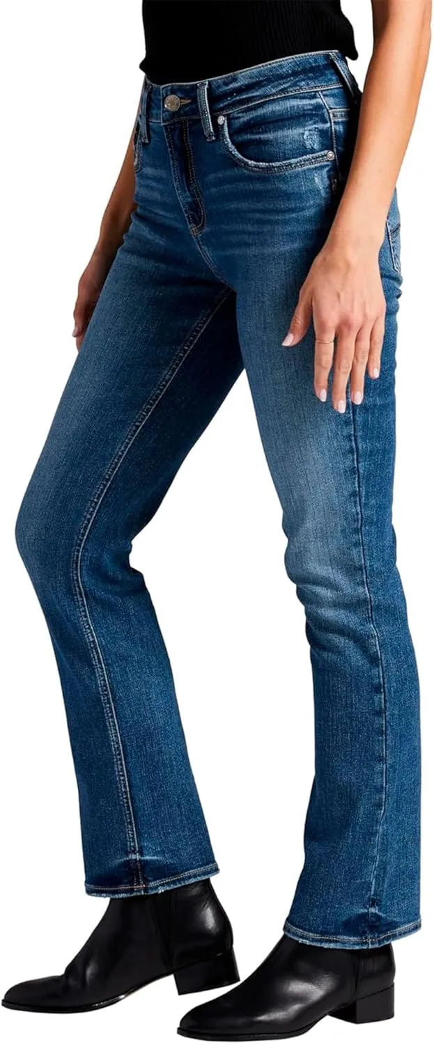 Silver Jeans Co. Women's Avery High Rise Curvy Fit Slim Bootcut Jeans-Legacy