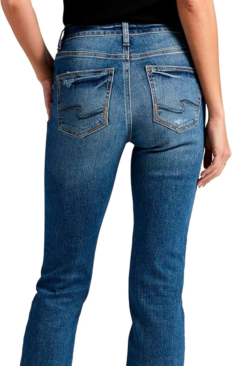 Silver Jeans Co. Women's Avery High Rise Curvy Fit Slim Bootcut Jeans-Legacy