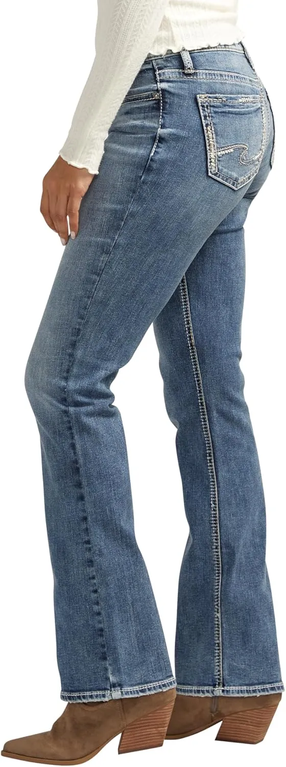 Silver Jeans Co. Women's Elyse Mid Rise Comfort Fit Slim Bootcut Jeans