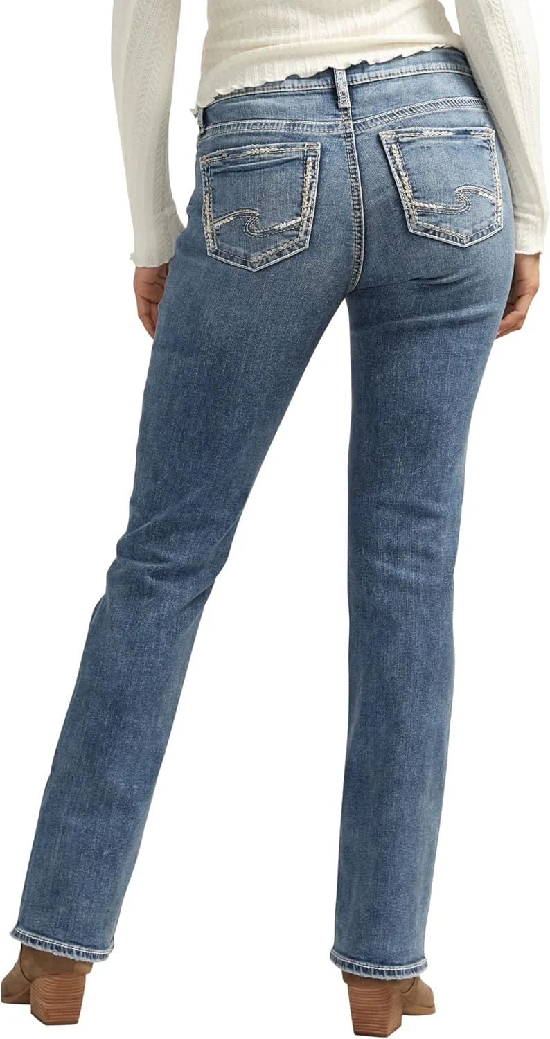Silver Jeans Co. Women's Elyse Mid Rise Comfort Fit Slim Bootcut Jeans