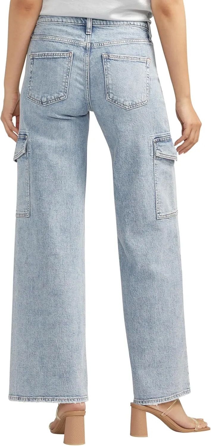 Silver Jeans Co. Women's Suki Mid Rise Curvy Fit Flare Leg Jeans