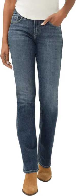 Silver Jeans Co. Women's Suki Mid Rise Curvy Fit Slim Bootcut Jeans - Legacy