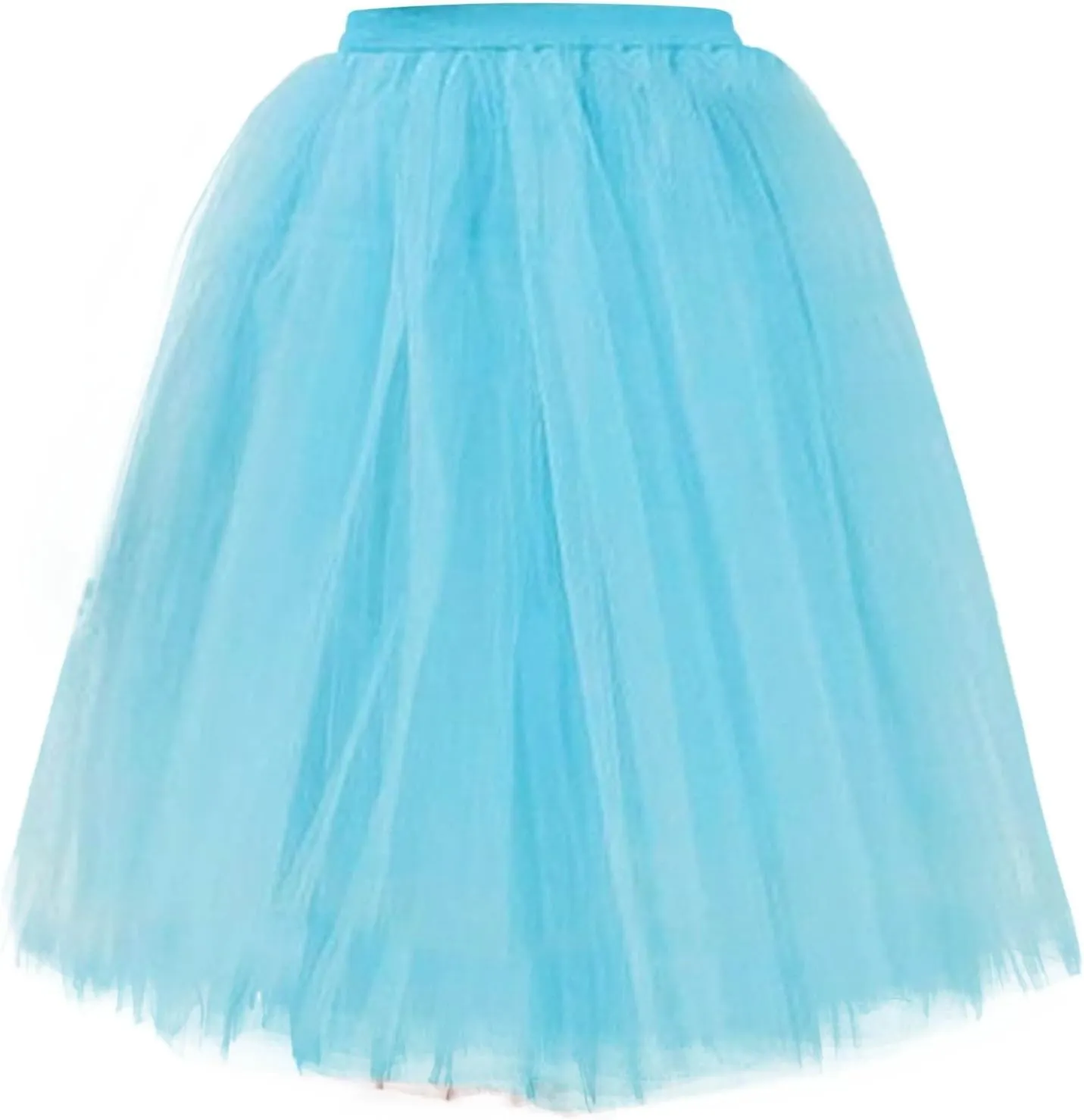 Skirts for Women 2025 Trendy Solid Mesh Skirt Knee Length Pleated Skirt Prom Party Performance Midi Skirt Fairy Skirt