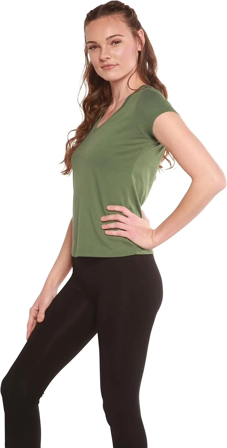 Spun Bamboo Women's Bamboo Viscose/Organic Cotton Silky Smooth Casual V-Neck T-Shirt