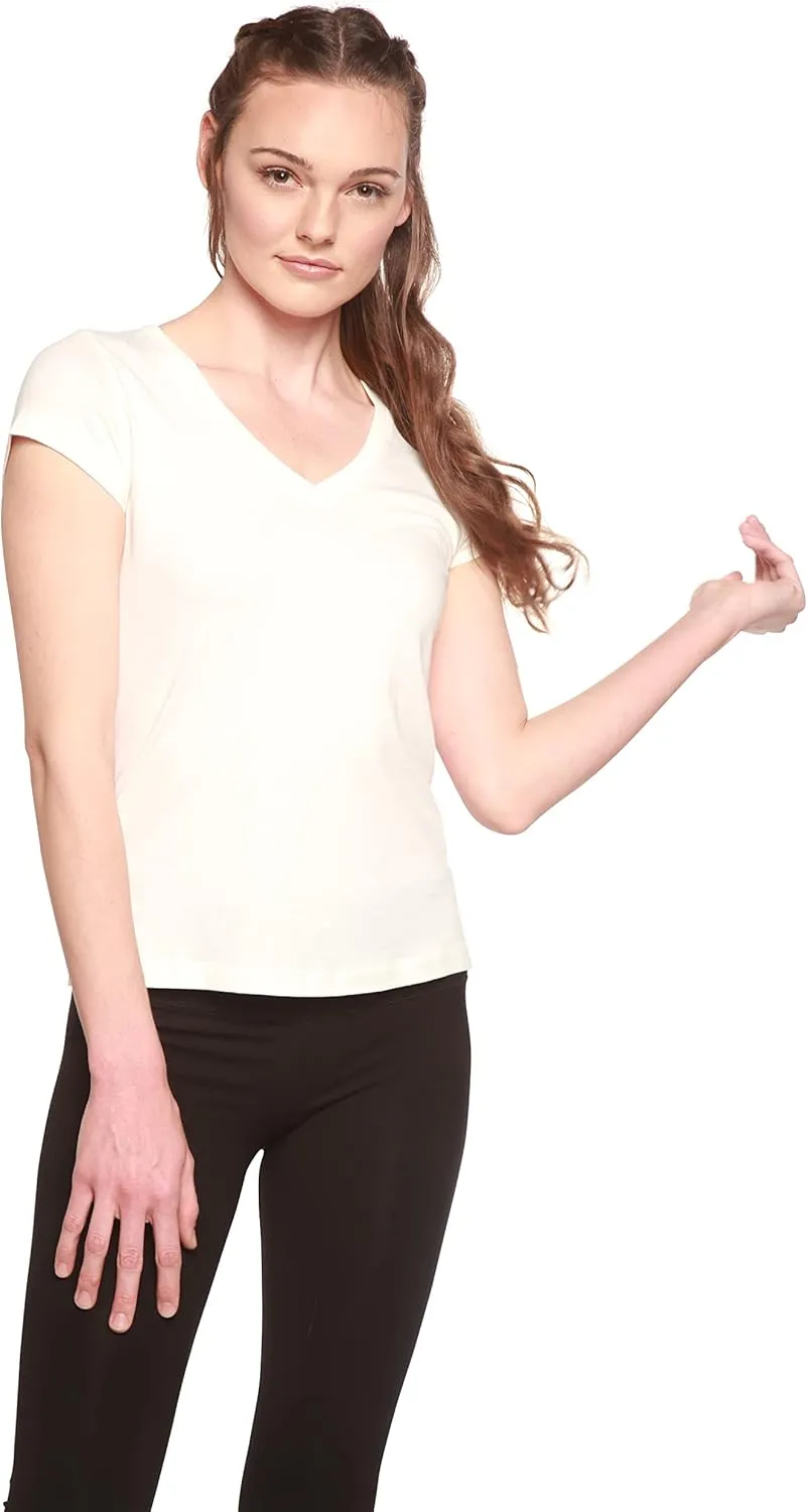 Spun Bamboo Women's Bamboo Viscose/Organic Cotton Silky Smooth Casual V-Neck T-Shirt