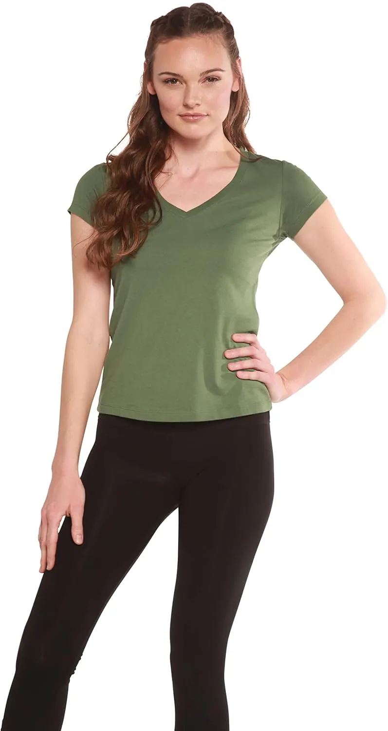 Spun Bamboo Women's Bamboo Viscose/Organic Cotton Silky Smooth Casual V-Neck T-Shirt