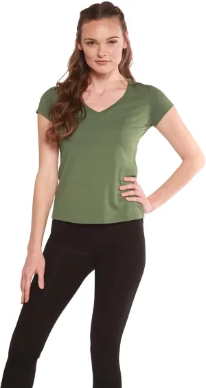 Spun Bamboo Women's Bamboo Viscose/Organic Cotton Silky Smooth Casual V-Neck T-Shirt