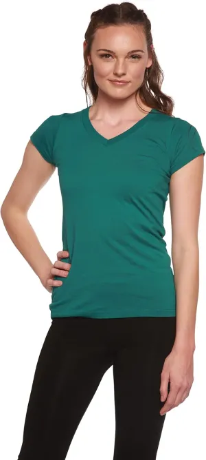 Spun Bamboo Women's Bamboo Viscose/Organic Cotton Silky Smooth Casual V-Neck T-Shirt