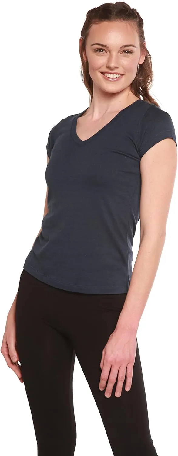 Spun Bamboo Women's Bamboo Viscose/Organic Cotton Silky Smooth Casual V-Neck T-Shirt