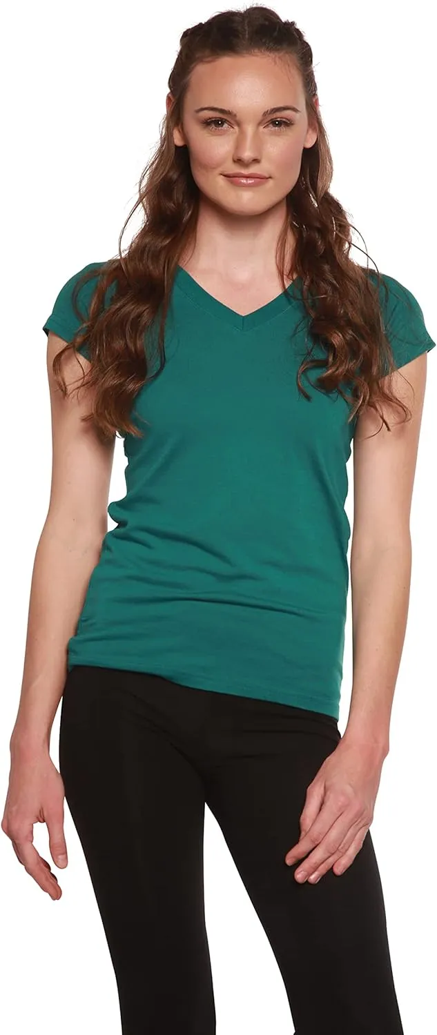 Spun Bamboo Women's Bamboo Viscose/Organic Cotton Silky Smooth Casual V-Neck T-Shirt