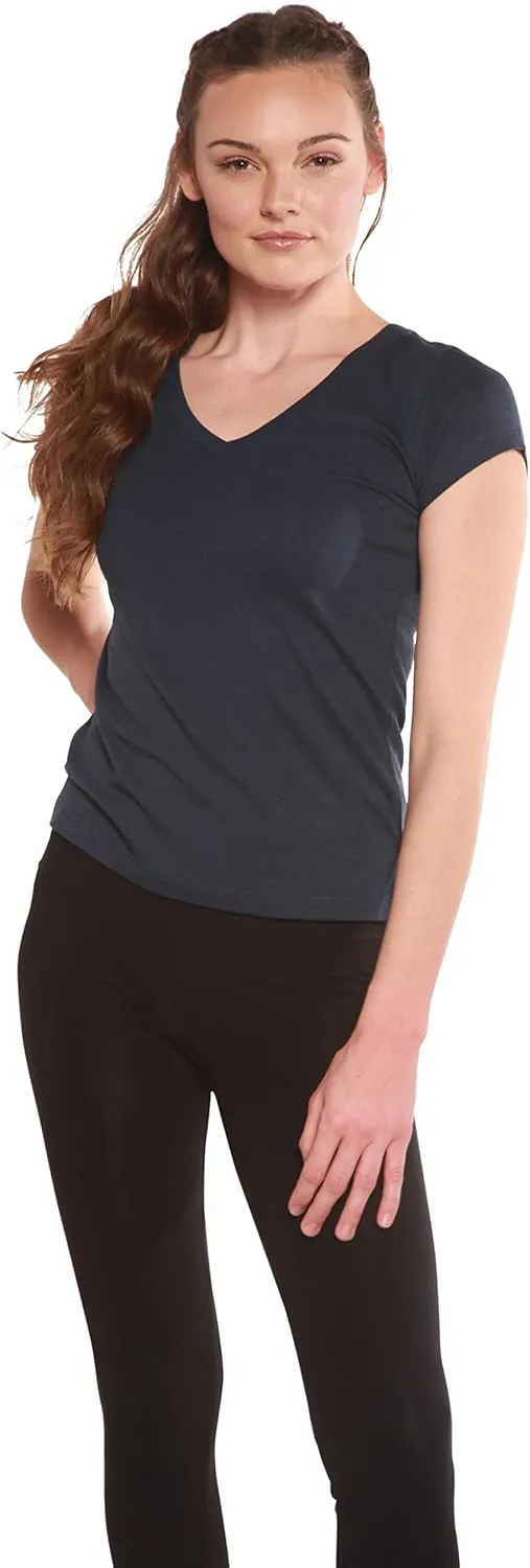 Spun Bamboo Women's Bamboo Viscose/Organic Cotton Silky Smooth Casual V-Neck T-Shirt