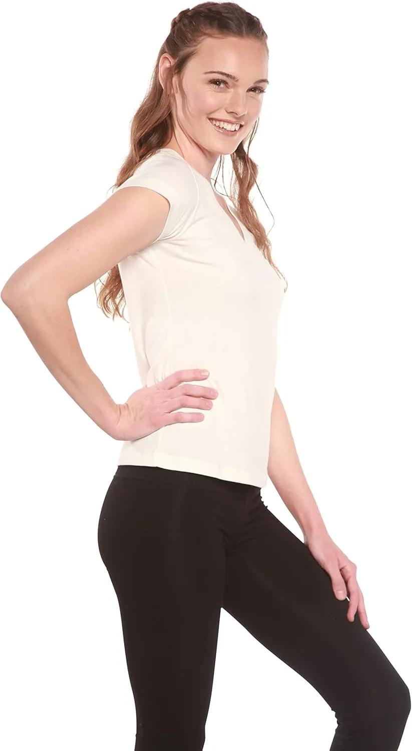 Spun Bamboo Women's Bamboo Viscose/Organic Cotton Silky Smooth Casual V-Neck T-Shirt