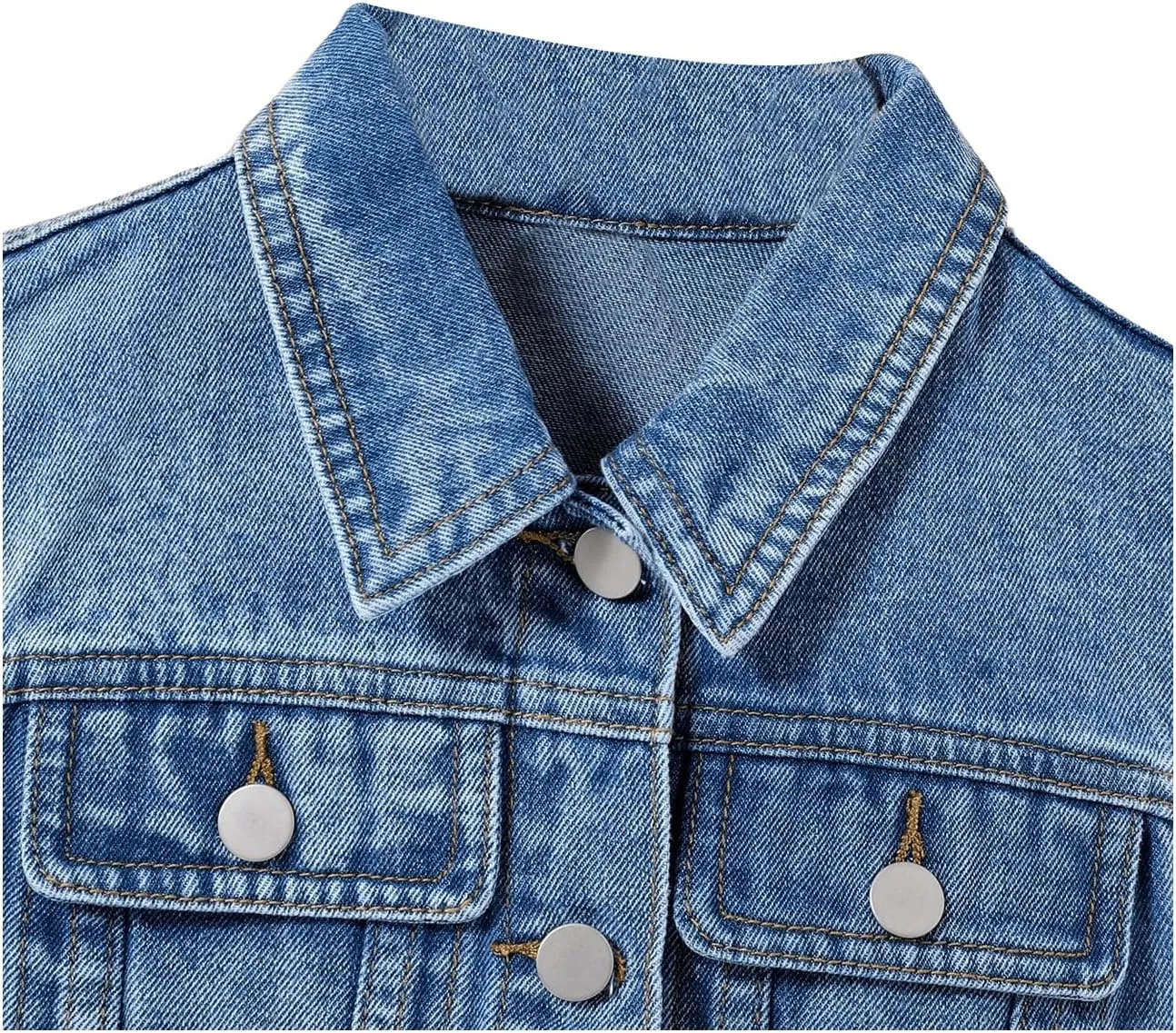 SweatyRocks Girl's Denim Vest Button Down Sleeveless Jean Jacket Outerwear with Pockets
