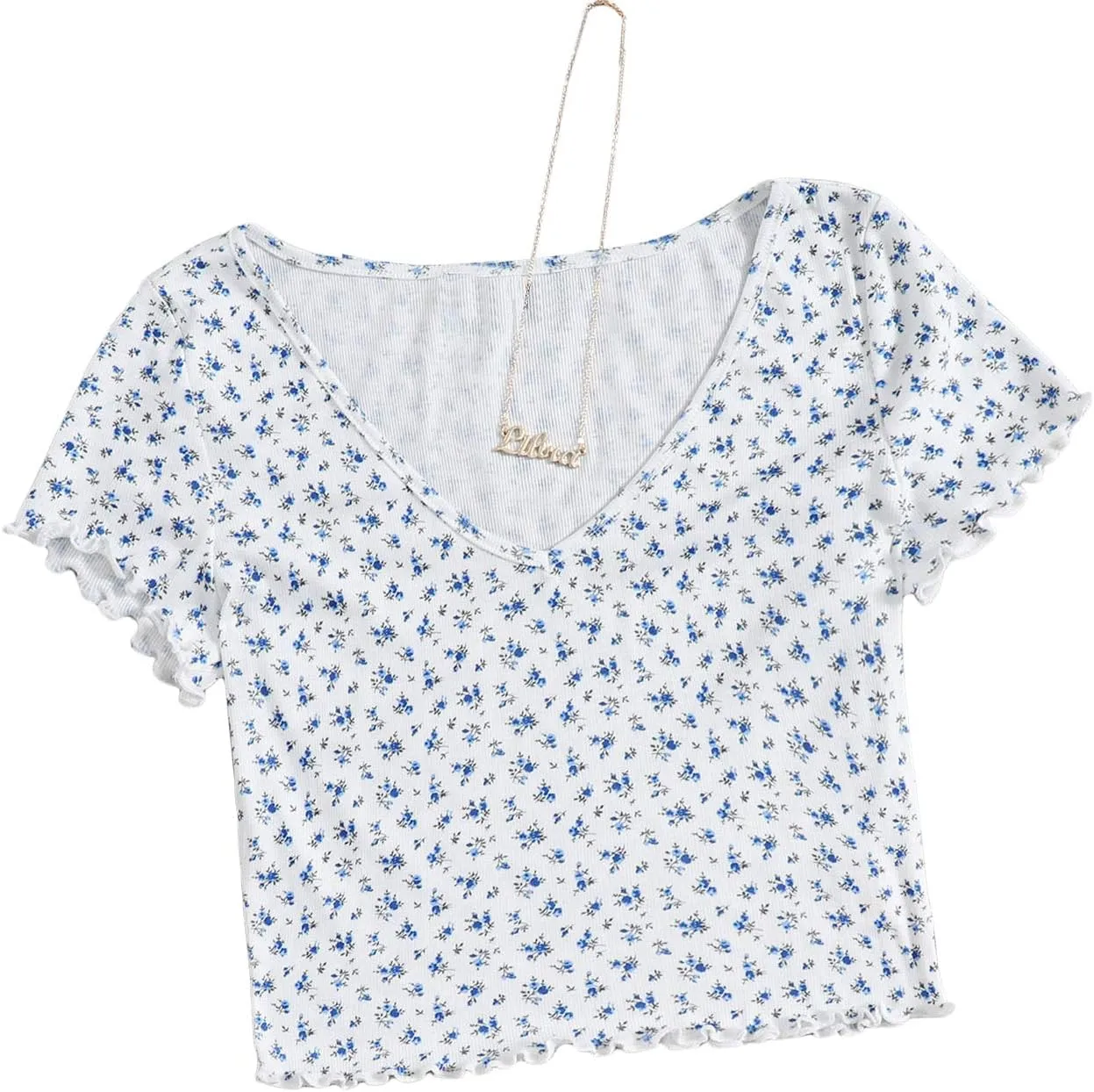 SweatyRocks Women's Basic Crop Top Short Sleeve Round Neck Tee T-Shirt