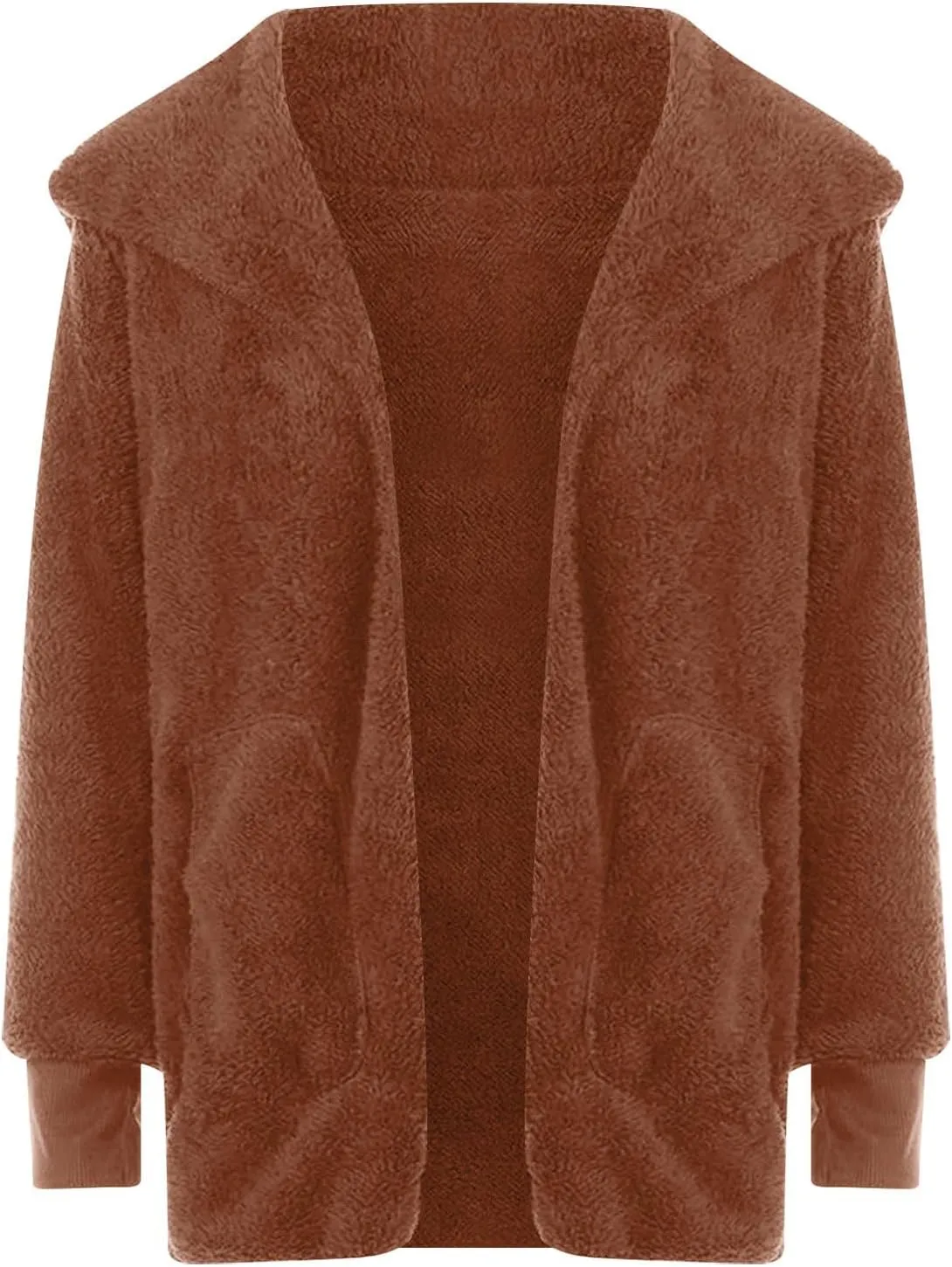 TANGNADE Sherpa Jacket Women with Hood Fleece Fuzzy Hooded Casual Coats Winter Cardigan Open Front Coat Outwear