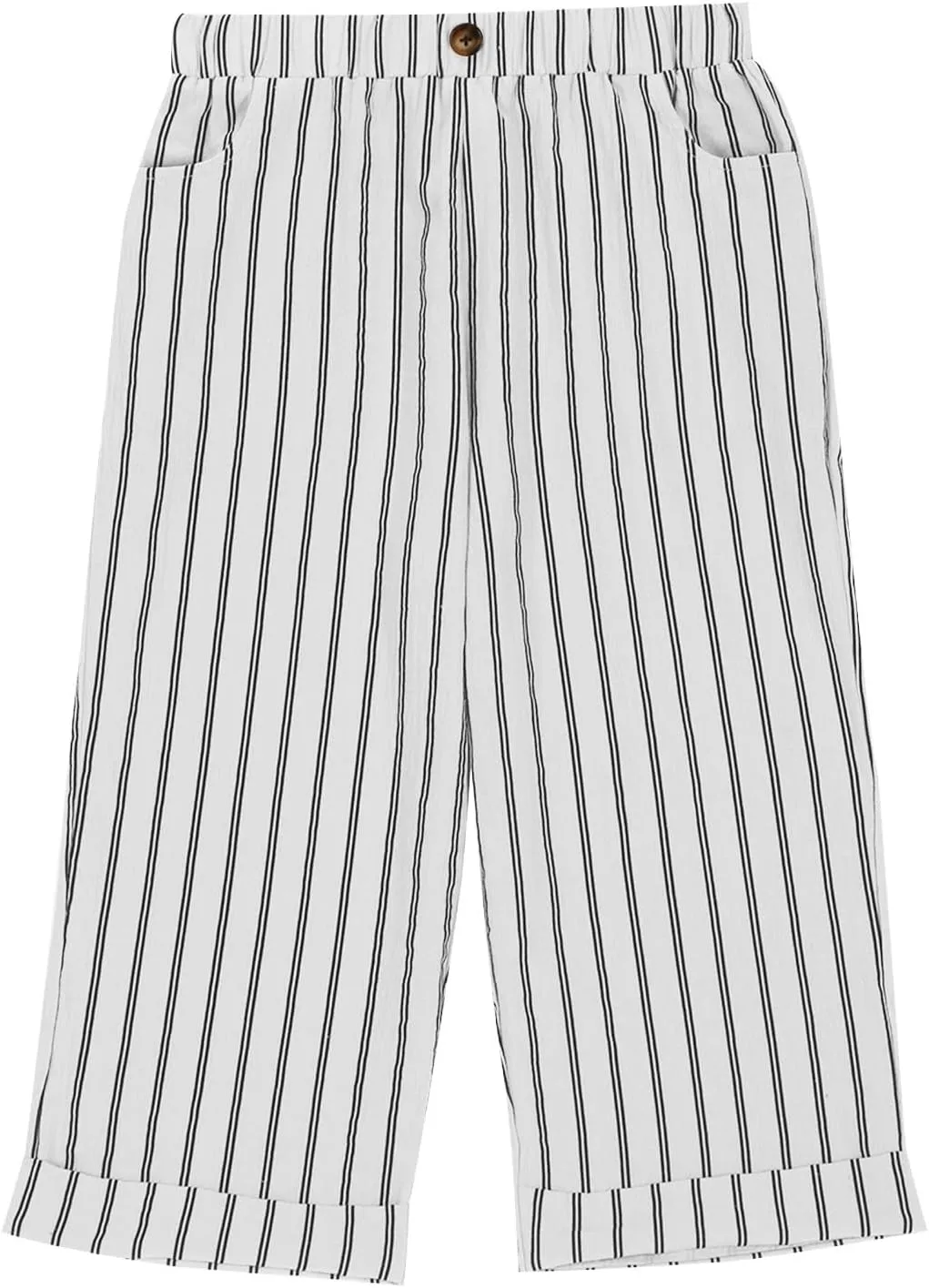 TARIENDY Capri Pants for Women Dressy Casual Summer Capris Comfy Fit Striped Cropped Trousers Vacation Outfits with Pockets