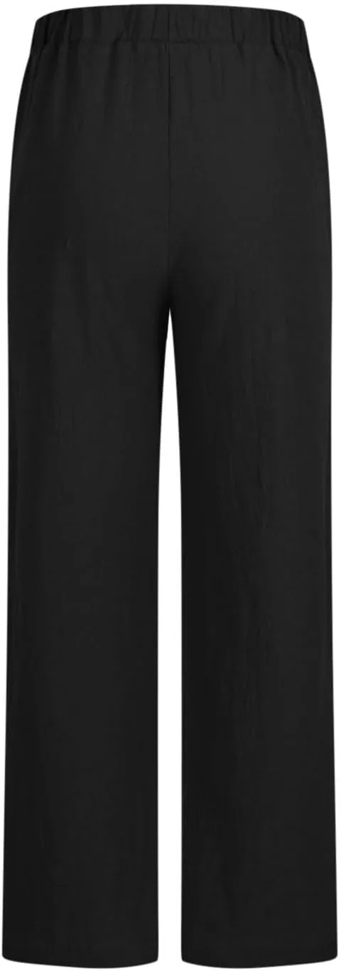 TARIENDY Wide Leg Pants Woman Casual Summer High Waisted Trousers Drawstring Elastic Lounge Beach Vacation Outfits 2025