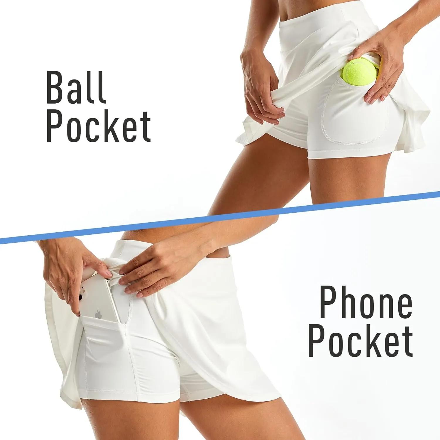 Tennis Skirts for Women, High Waist Pleated Skirts, Golf Skirts with Shorts Pockets for Running Workout Sports