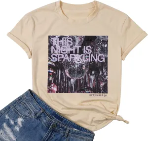 This Night is Sparkling Shirt Women Country Music Lover Tee Swift Fans Tops Vintage Graphic Concert Tshirt