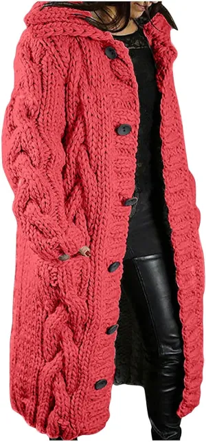 TIMIFIS Down Jacket Women with Fur Hood Plus Size Long Puffer Coats Chunky Quilted Overcoats Winter Warm Parka with Pocket