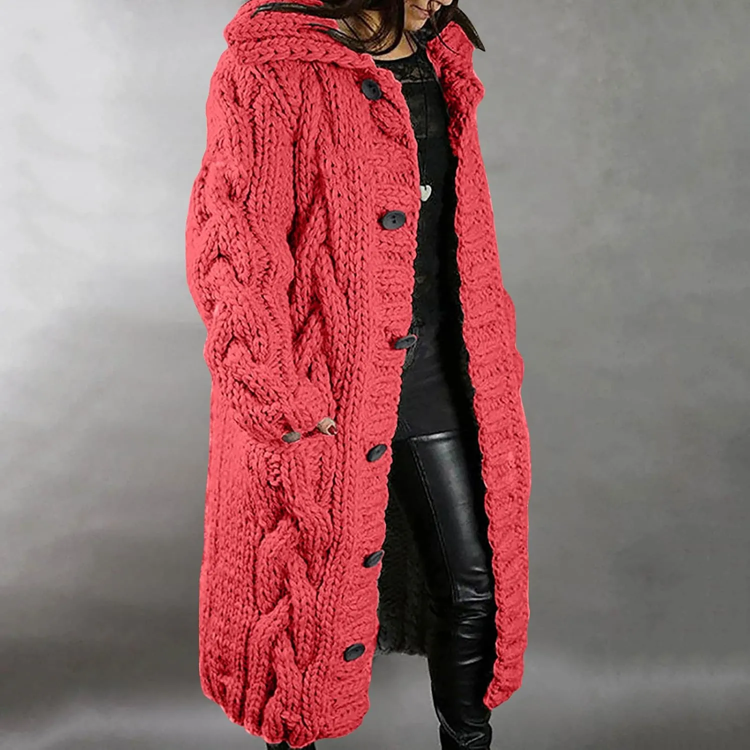 TIMIFIS Down Jacket Women with Fur Hood Plus Size Long Puffer Coats Chunky Quilted Overcoats Winter Warm Parka with Pocket