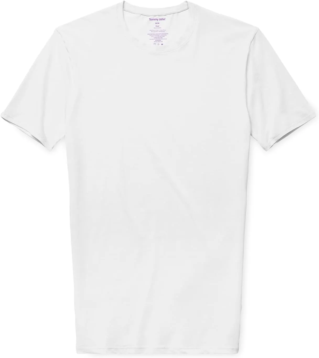 Tommy John Men's Slim Fit Crew Neck Undershirt, Cool Cotton Fabric, Slim Fit T-Shirt with Stay Tuck Design