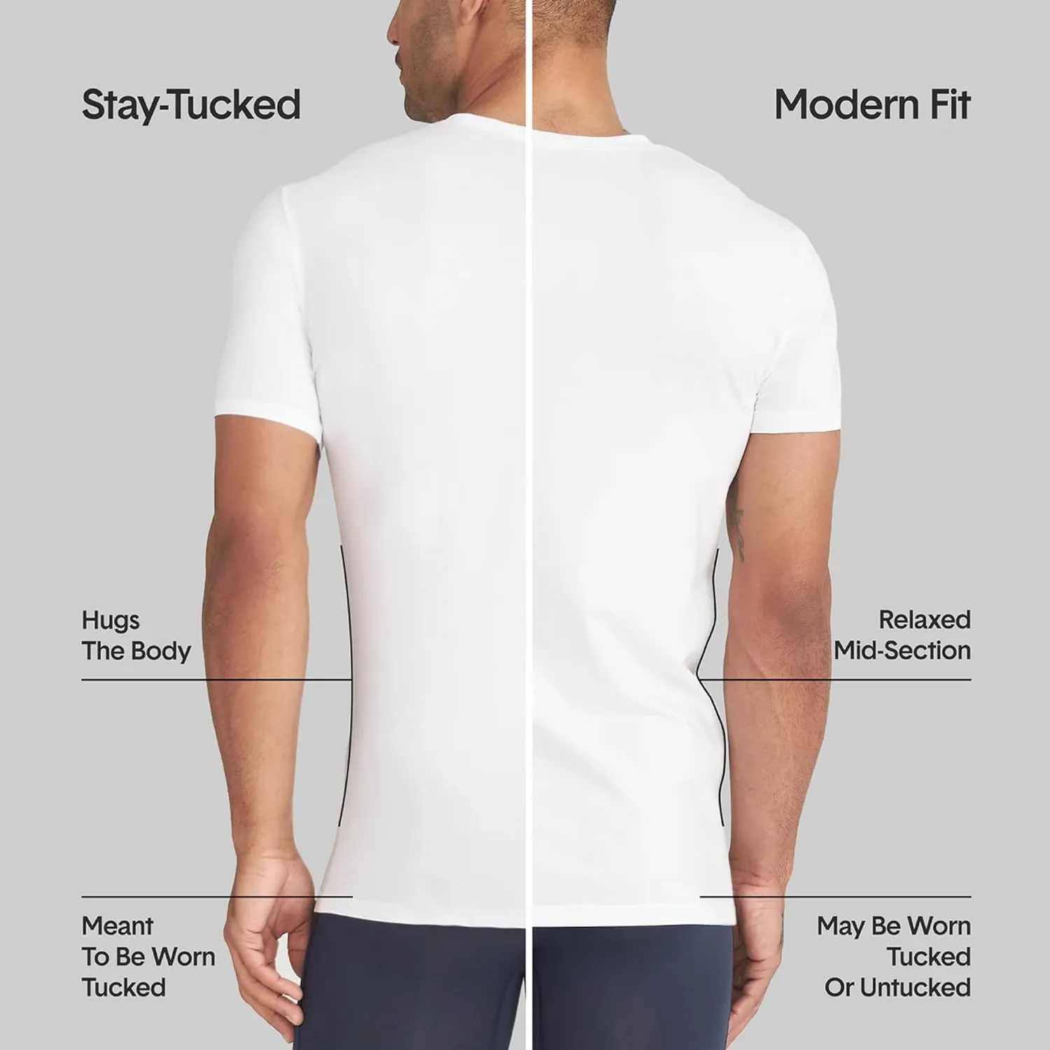 Tommy John Men's Supima Cool Cotton 2.0 High V Neck T-Shirt, Stay Tuck Design, Soft Stretch Fabric, Short Sleeve Comfort Fit