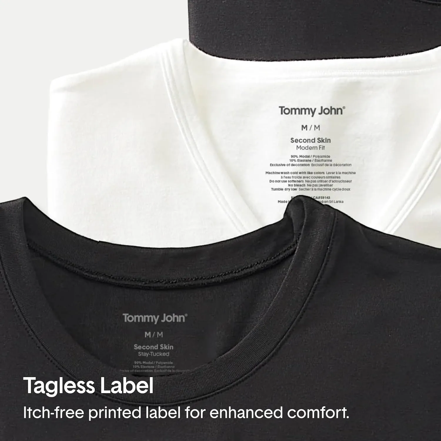 Tommy John Men's Supima Cool Cotton 2.0 High V Neck T-Shirt, Stay Tuck Design, Soft Stretch Fabric, Short Sleeve Comfort Fit