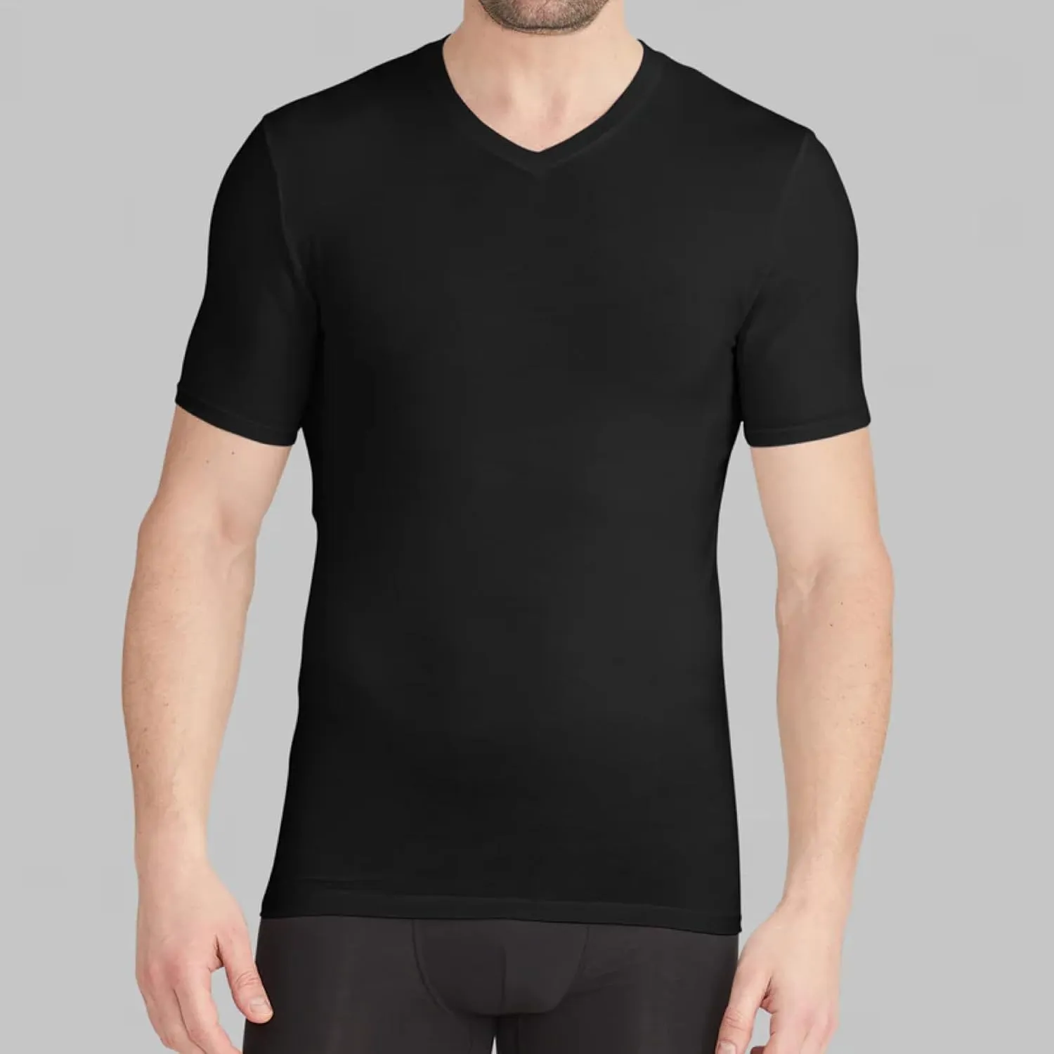 Tommy John Men's Supima Cool Cotton 2.0 High V Neck T-Shirt, Stay Tuck Design, Soft Stretch Fabric, Short Sleeve Comfort Fit