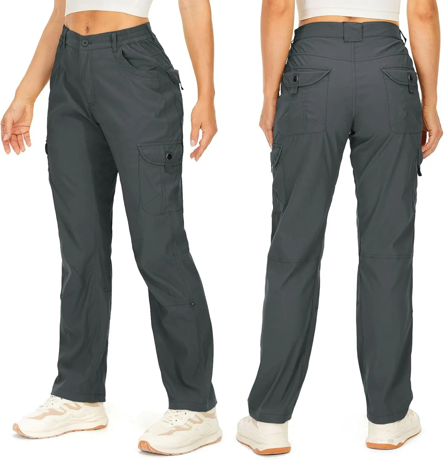 Toomett Women's Hiking Cargo Pants convertible Quick Dry UPF50  Waterproof capri Fishing Safari Travel Pants