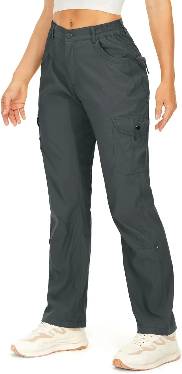 Toomett Women's Hiking Cargo Pants convertible Quick Dry UPF50  Waterproof capri Fishing Safari Travel Pants