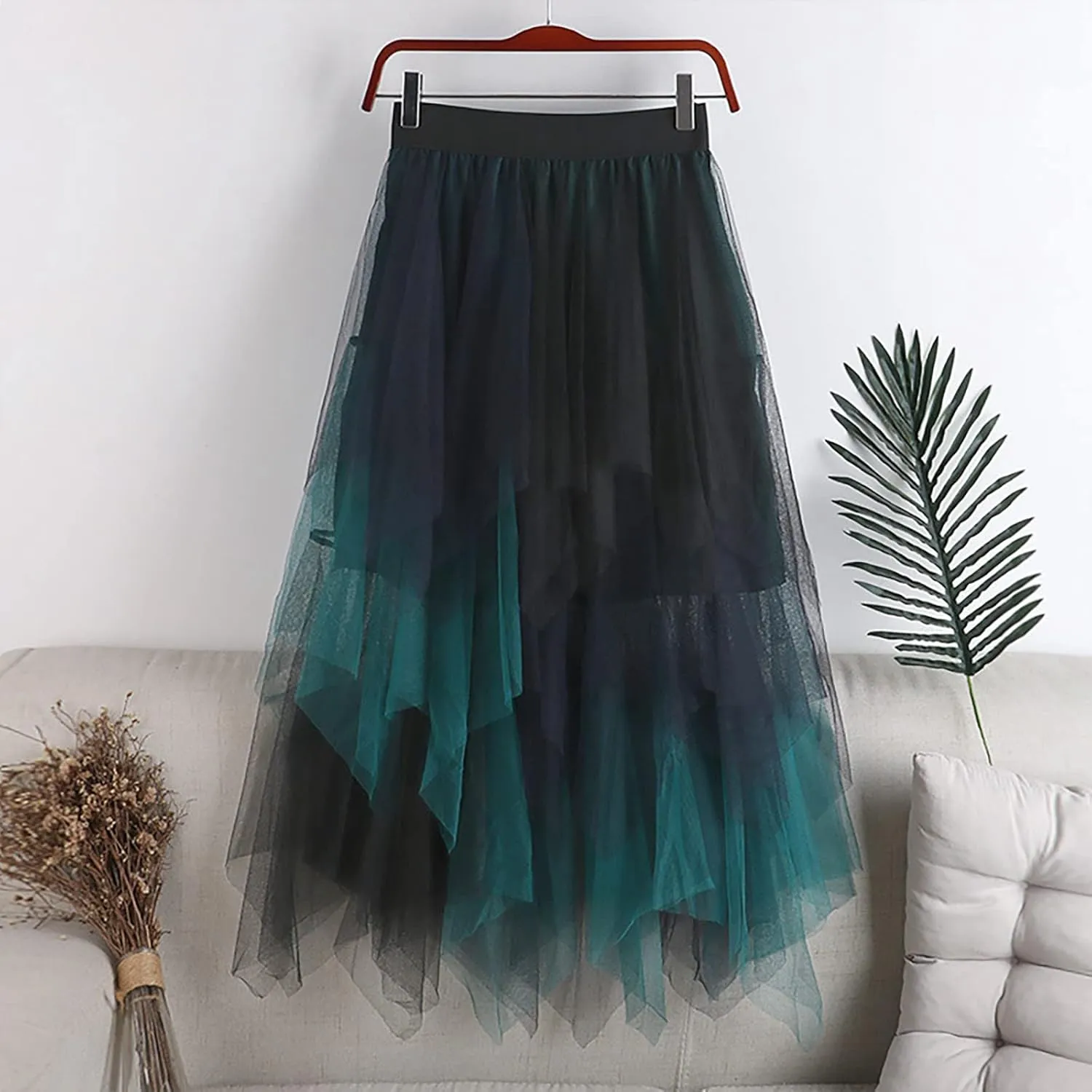 Tulle Skirts for Women High Waisted Tiered A Line Mesh Tutu Skirt Summer Loose Midi Fairy Skirt Festival Party Clubwear 2024