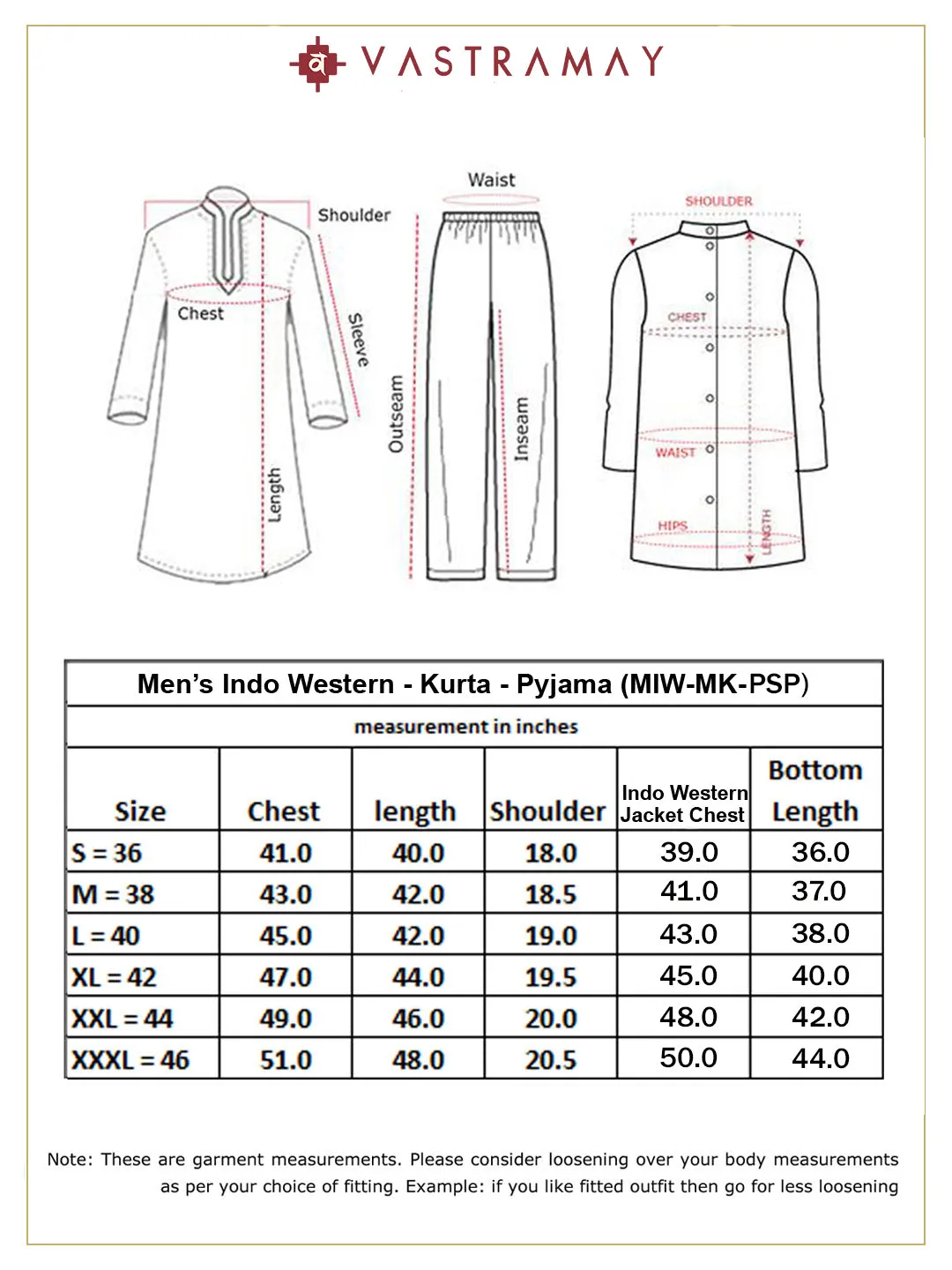 VASTRAMAY Navy Blue Sherwani Set