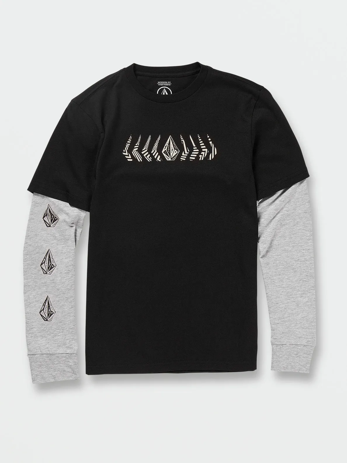 VOLCOM BOYS BURNETT TWOFER LS - BLACK