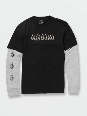VOLCOM BOYS BURNETT TWOFER LS - BLACK