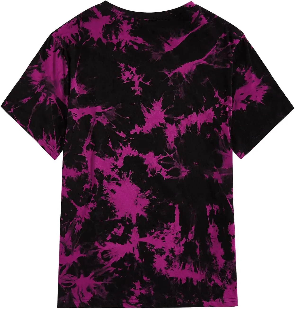 WDIRARA Men's Tie Dye Letter City Print Short Sleeve Tee Casual Round Neck T Shirt