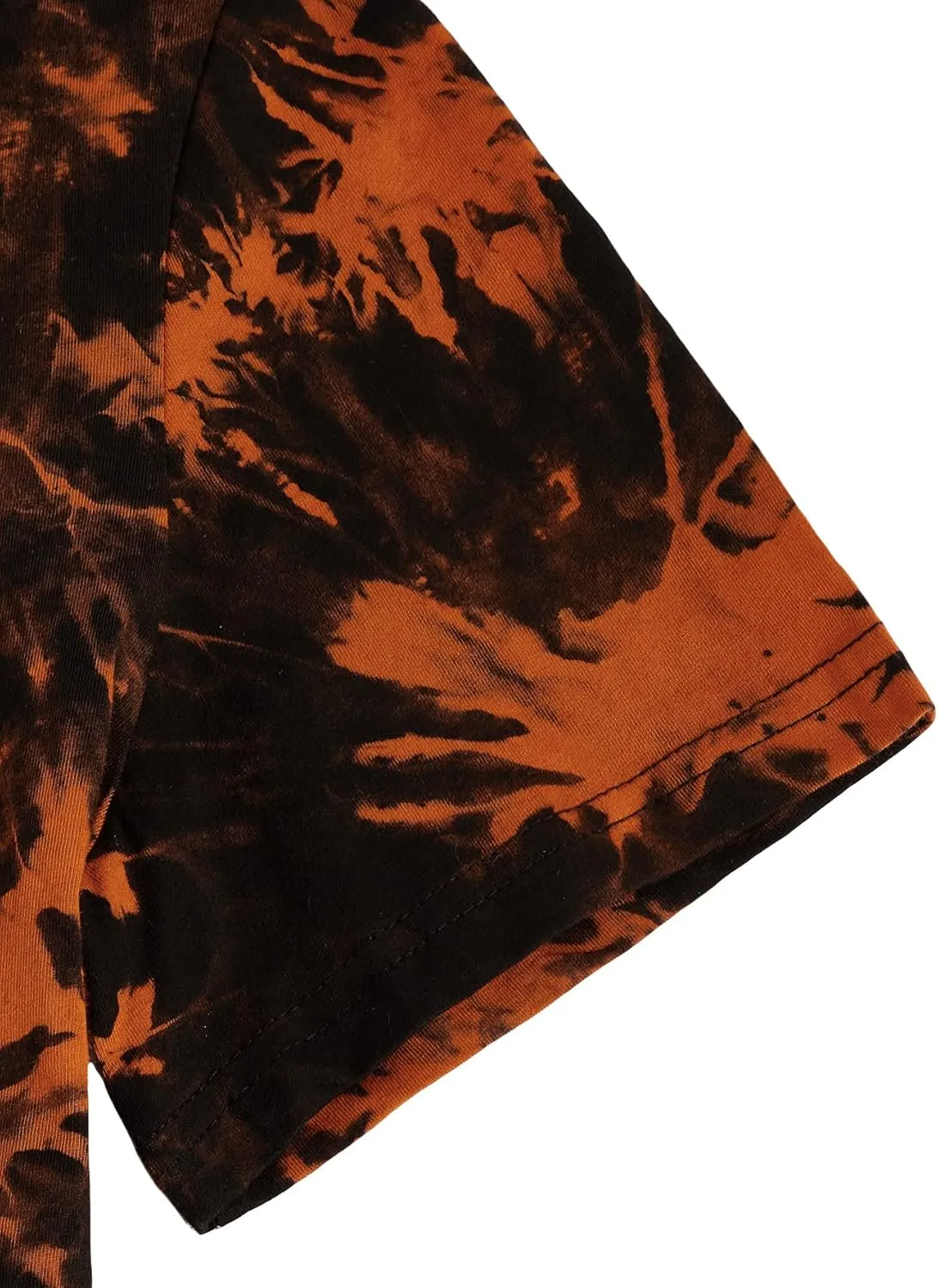 WDIRARA Men's Tie Dye Letter City Print Short Sleeve Tee Casual Round Neck T Shirt