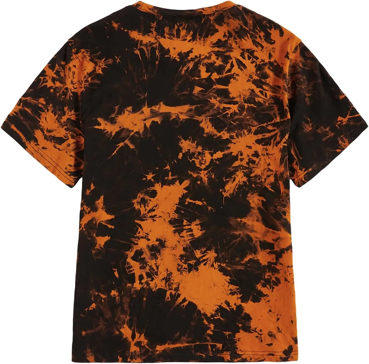 WDIRARA Men's Tie Dye Letter City Print Short Sleeve Tee Casual Round Neck T Shirt