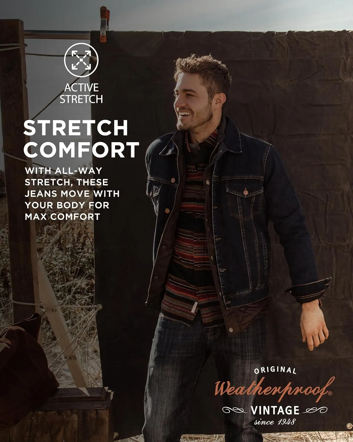 Weatherproof Vintage Mens Jeans Slim Fit - Super-Soft Slim Fit Jeans for Men | Men's Stretch Jean