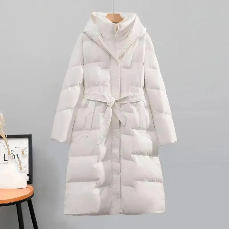 Winter Long Coat Women's Thicken Cotton padded Warm Snow Outerwear Loose Female Windproof Hooded Jacket Parkas