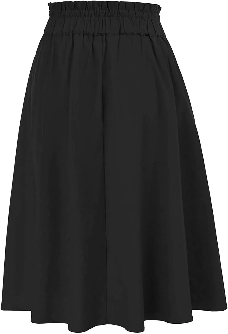 Women Elastic High Waist Boho Maxi Skirt Casual Drawstring A Line Long Skirt Skirt for Women with Pocket