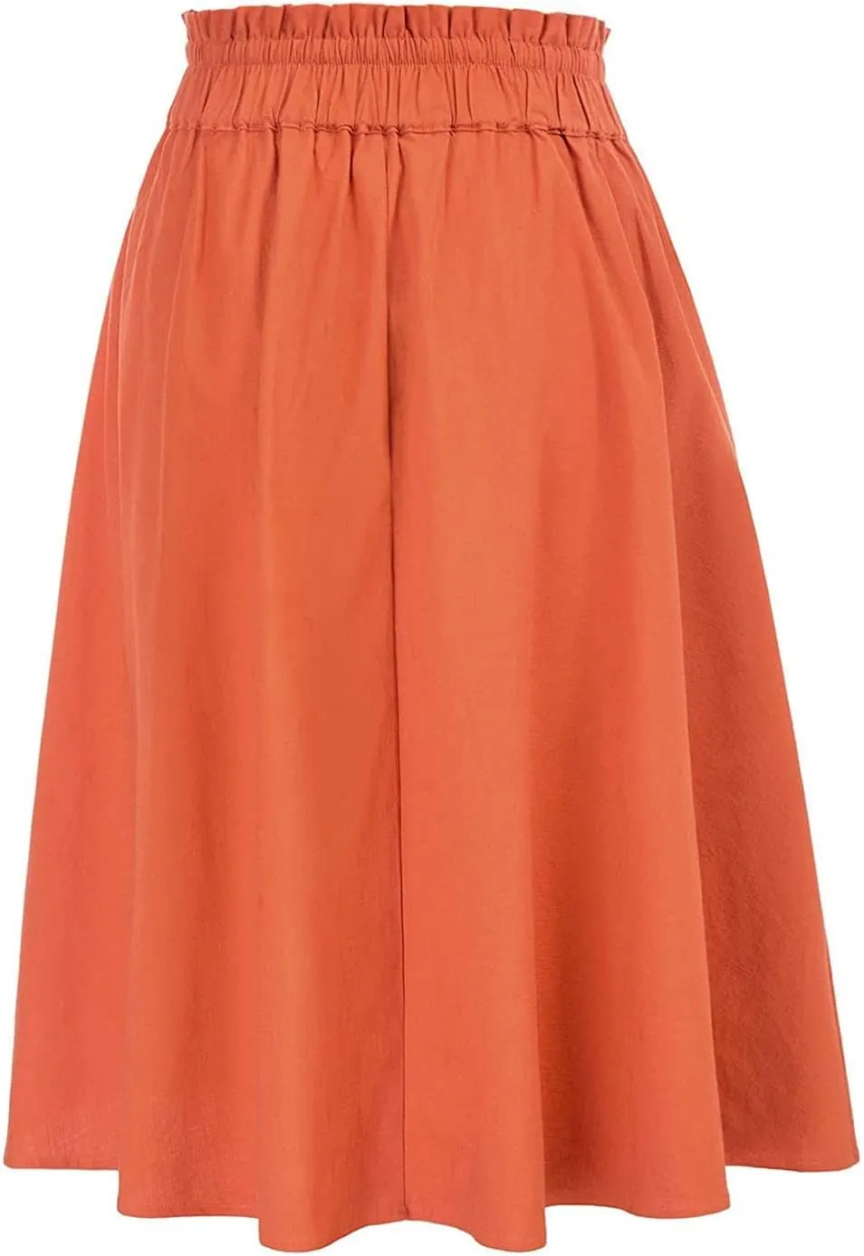 Women Elastic High Waist Boho Maxi Skirt Casual Drawstring A Line Long Skirt Skirt for Women with Pocket