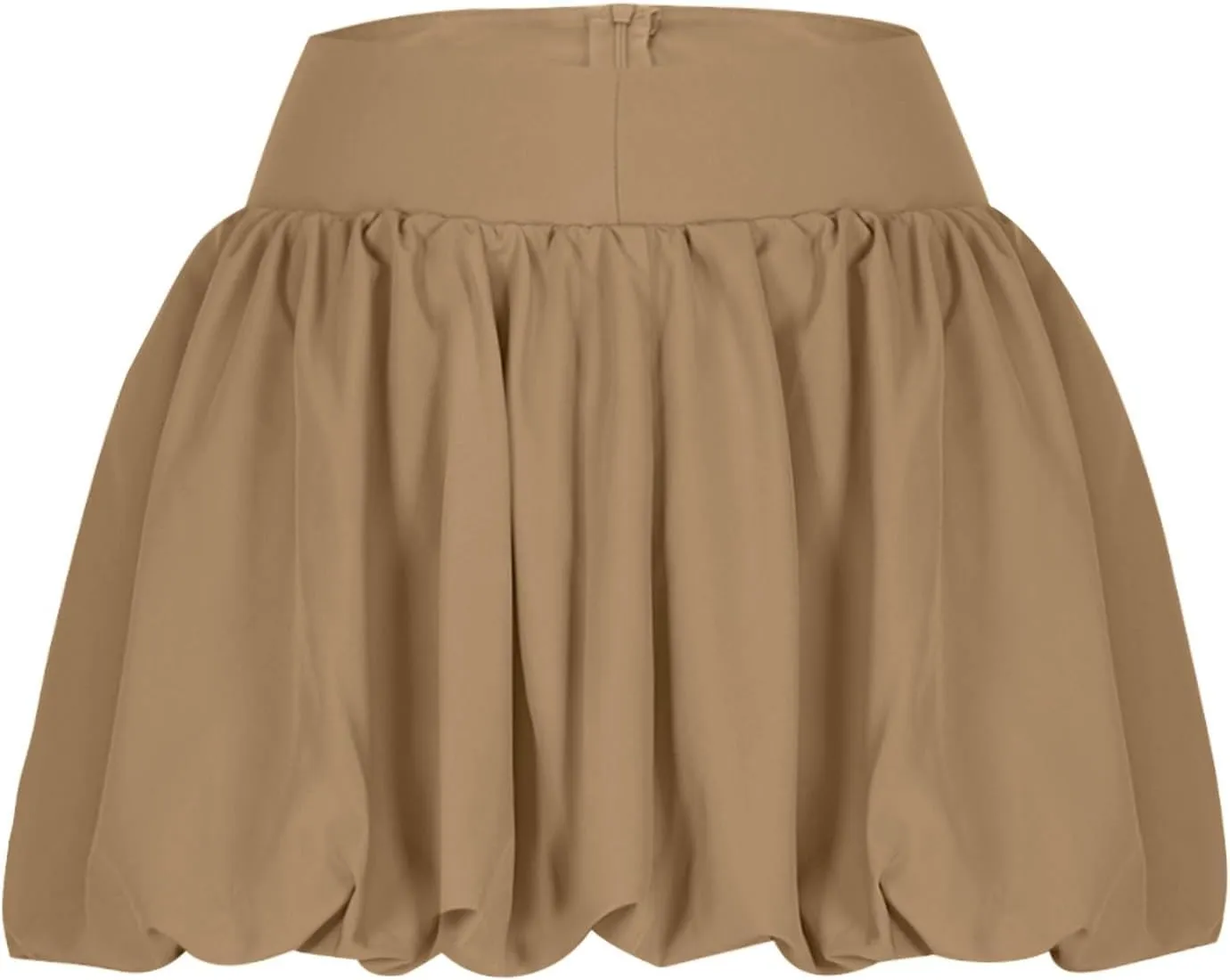 Women Girls Bubble Short Skirts High Waist Pleated Mini Skirt Puffy A Line Balloon Skirts Trendy Casual Skirt